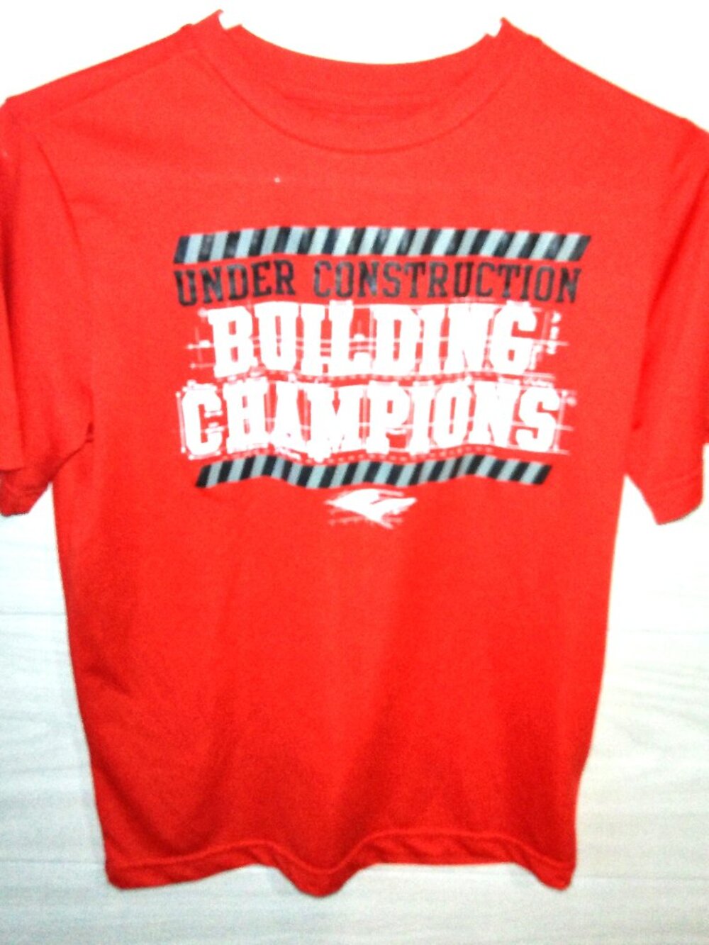 Everlast T-Shirt Boys Red Size M (10-12) Under Construction Building Champions